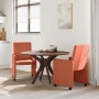 Sillas de comedor con ruedas 2 pcs Rojo naranja 57 x 66 x 94 cm