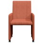 Sillas de comedor con ruedas 2 pcs Rojo naranja 57 x 66 x 94 cm