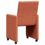 Sillas de comedor con ruedas 2 pcs Rojo naranja 57 x 66 x 94 cm