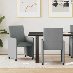 Sillas de Comedor con Ruedas 2 pcs Gris claro 57 x 66 x 94 cm en Sillas de comedor | Comprar online en Foro24