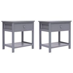 Bedside tables 2 units gray Paulownia wood 40x29x42cm by vidaXL, Nightstands - Ref: Foro24-284051, Price: 64,76 €, Discount: %
