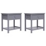 Bedside tables 2 units gray Paulownia wood 40x29x42cm by vidaXL, Nightstands - Ref: Foro24-284051, Price: 64,70 €, Discount: %