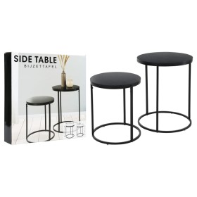 H&S Collection Set de mesas auxiliares 2 pzas superficie madera
