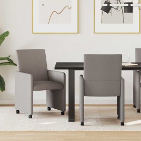 Sillas de Comedor con Ruedas 2 pcs Taupé 57 x 66 x 94 cm tela en Sillas de comedor | Comprar online en Foro24
