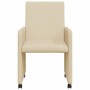 Sillas de Comedor con Ruedas 2 pcs Crema 57 x 66 x 94 cm tela en Sillas de comedor | Comprar online en Foro24