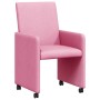Sillas de comedor con ruedas 2 pcs Rosa 57 x 66 x 94 cm tela