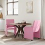 Sillas de comedor con ruedas 2 pcs Rosa 57 x 66 x 94 cm tela