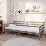 Sofá cama con colchón madera de pino maciza gris 90x200 cm en Camas y somieres | Comprar online en Foro24