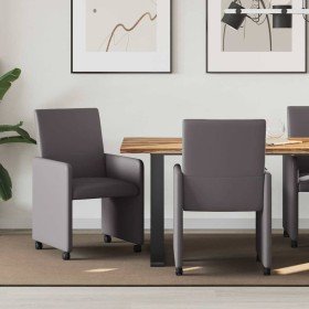 Sillas de Comedor con Ruedas 2 pcs Gris 57 x 66 x 94 cm en Sillas de comedor | Comprar online en Foro24