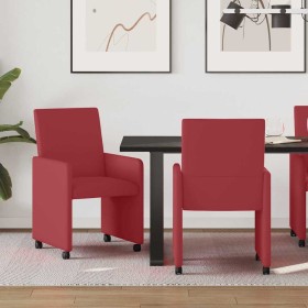 Sillas de Comedor con Ruedas con ruedas 2 pcs Rojo vino tinto en Sillas de comedor | Comprar online en Foro24