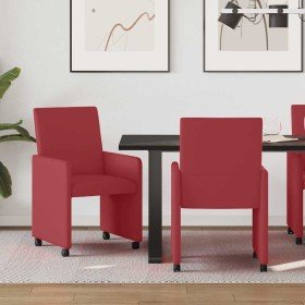 Sillas de Comedor con Ruedas con ruedas 2 pcs Rojo vino tinto en Sillas de comedor | Comprar online en Foro24
