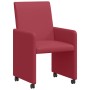 Sillas de Comedor con Ruedas con ruedas 2 pcs Rojo vino tinto en Sillas de comedor | Comprar online en Foro24