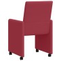 Sillas de Comedor con Ruedas con ruedas 2 pcs Rojo vino tinto en Sillas de comedor | Comprar online en Foro24