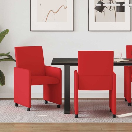 Sillas de Comedor con Ruedas 2 pcs Rojo 57 x 66 x 94 cm en Sillas de comedor | Comprar online en Foro24