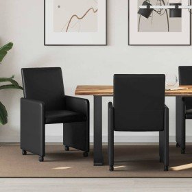 Sillas de comedor 2 pcs Negro 57 x 66 x 94 cm Cuero sintético