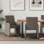 Sillas de comedor con ruedas 2 pcs Gris oscuro 57 x 66 x 94 cm