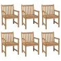 Gartenstühle 6 Stück aus massivem Teakholz, weiße cremefarbene Kissen von vidaXL, Gartenstühle - Ref: Foro24-3073048, Preis: ...