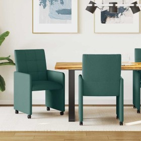 Sillas de comedor 2 pcs Verde oscuro 58 x 65 x 94 cm tela