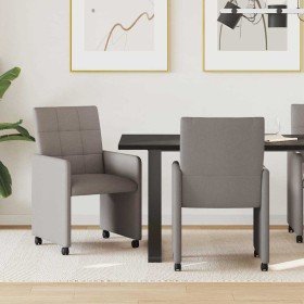 Sillas de Comedor con Ruedas 2 pcs Taupé 58 x 65 x 94 cm tela en Sillas de comedor | Comprar online en Foro24