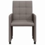 Sillas de comedor con ruedas 2 pcs Taupé 58 x 65 x 94 cm tela