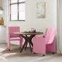 Sillas de comedor con ruedas 2 pcs Rosa 58 x 65 x 94 cm tela