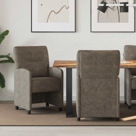 Sillas de Comedor con Ruedas 2 pcs Gris oscuro 57 x 67 x 95 cm en Sillas de comedor | Comprar online en Foro24