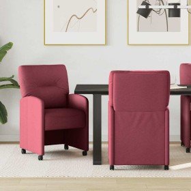 Sillas de Comedor con Ruedas con ruedas 2 pcs Rojo vino tinto en Sillas de comedor | Comprar online en Foro24