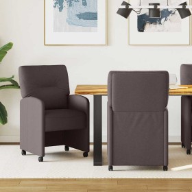Sillas de comedor 2 pcs Marrón oscuro 57 x 67 x 95 cm tela