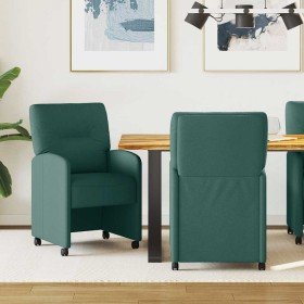 Sillas de Comedor con Ruedas 2 pcs Verde oscuro 57 x 67 x 95 cm en Sillas de comedor | Comprar online en Foro24
