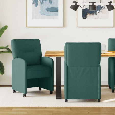 Sillas de comedor 2 pcs Verde oscuro 57 x 67 x 95 cm tela