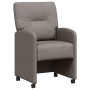 Sillas de comedor con ruedas 2 pcs Taupé 57 x 67 x 95 cm tela