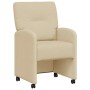 Sillas de comedor con ruedas 2 pcs Crema 57 x 67 x 95 cm tela
