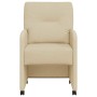 Sillas de comedor con ruedas 2 pcs Crema 57 x 67 x 95 cm tela