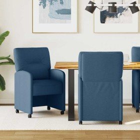Sillas de Comedor con Ruedas 2 pcs Azul 57 x 67 x 95 cm tela en Sillas de comedor | Comprar online en Foro24