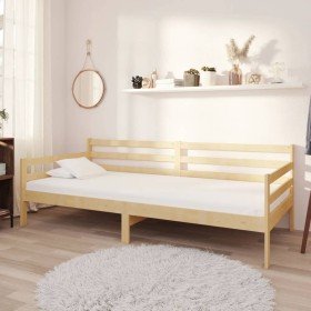 Sofá cama con colchón madera de pino maciza 90x200 cm Sofá cama con colchón madera de pino maciza 90x200 cm