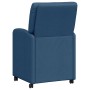 Sillas de comedor con ruedas 2 pcs Azul 57 x 67 x 95 cm tela