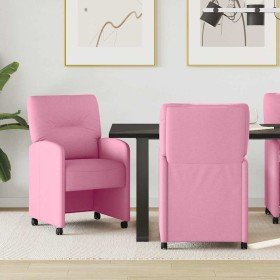 Sillas de Comedor con Ruedas 2 pcs Rosa 57 x 67 x 95 cm tela en Sillas de comedor | Comprar online en Foro24