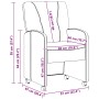Sillas de comedor con ruedas 2 pcs Rosa 57 x 67 x 95 cm tela
