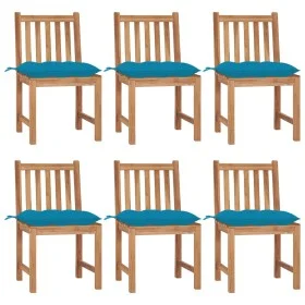 Garden chairs 6 units with solid teak wood cushions by vidaXL, Garden chairs - Ref: Foro24-3073134, Price: 678,05 €, Discount: %