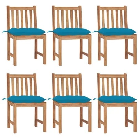 Gartenstühle 6 Einheiten mit massiven Teakholzkissen von vidaXL, Gartenstühle - Ref: Foro24-3073134, Preis: 691,99 €, Rabatt: %