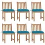 Gartenstühle 6 Einheiten mit massiven Teakholzkissen von vidaXL, Gartenstühle - Ref: Foro24-3073134, Preis: 691,99 €, Rabatt: %