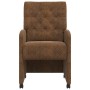 Sillas de comedor con ruedas 2 pcs Marrón 58 x 67 x 97 cm