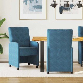 Sillas de Comedor con Ruedas 2 pcs Azul 58 x 67 x 97 cm en Sillas de comedor | Comprar online en Foro24