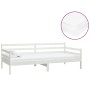 Sofá cama con colchón madera de pino maciza blanco 90x200 cm