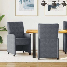 Sillas de Comedor con Ruedas 2 pcs Gris oscuro 58 x 67 x 97 cm en Sillas de comedor | Comprar online en Foro24