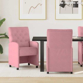 Sillas de Comedor con Ruedas 2 pcs Rosa 58 x 67 x 97 cm en Sillas de comedor | Comprar online en Foro24
