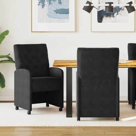 Sillas de comedor 2 pcs Negro 58 x 67 x 97 cm Terciopelo
