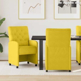 Sillas de Comedor con Ruedas 2 pcs Amarillo 58 x 67 x 97 cm en Sillas de comedor | Comprar online en Foro24