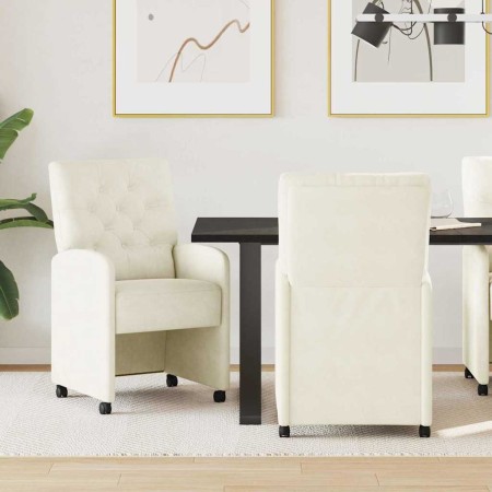 Sillas de comedor 2 pcs Crema 58 x 67 x 97 cm Terciopelo