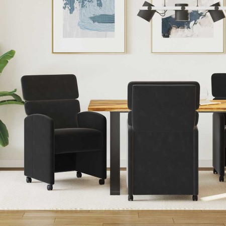 Sillas de comedor 2 pcs Negro 58 x 65 x 98 cm Terciopelo